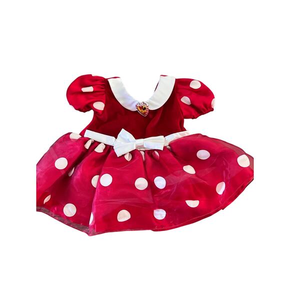 Disney store Girls' Red White Minnie Mouse Costume Polka Dot Dress Size 12 Month - Picture 1 of 6